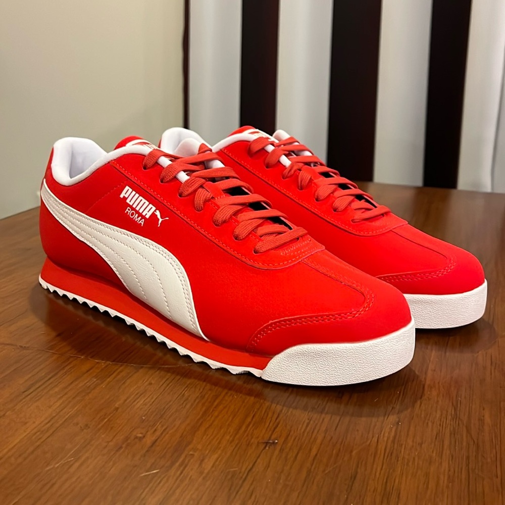 Puma Roma Reversed Shoes Sneakers new red white Mens Size 11
